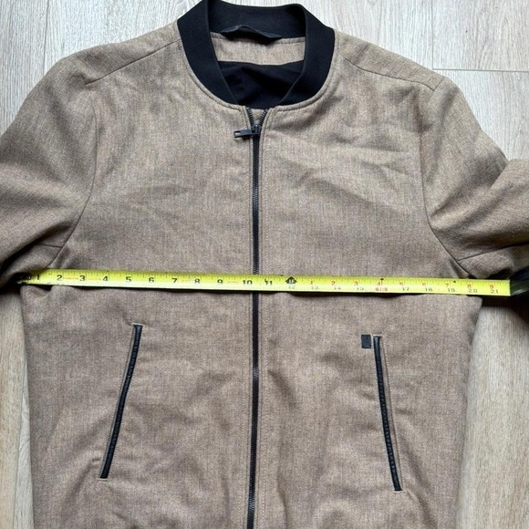 Zara Man Tan and Black 2 tone Bomber Jacket Wool Blend Size M - Picture 6 of 7